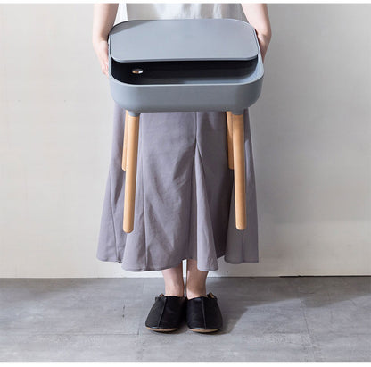 テーブル サイドテーブル ソファテーブル ナイトテーブル 省スペース 収納付き 軽量 コンパクト 北欧 おしゃれ シンプル モダン 木脚 樹脂製 コード穴付き グレー ホワイト イエロー マット(代引不可)