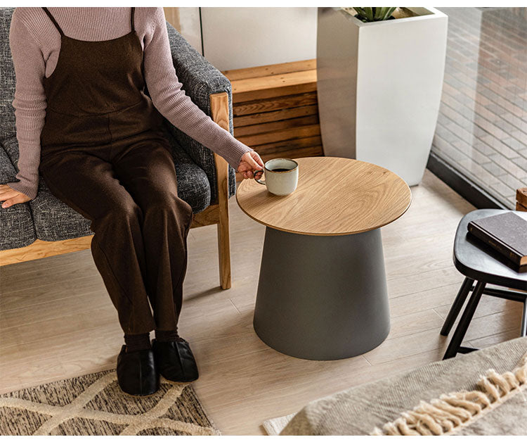 テーブル ラウンドテーブル 丸 ポリプロピレン サイドテーブル センターテーブル ナイトテーブル 室内 おしゃれ ホワイト グレー シンプル 異素材(代引不可)