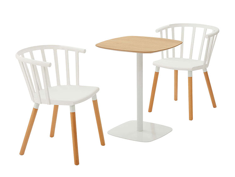 ダイニングテーブル カフェテーブル 幅60cm おしゃれ 北欧 木製 スチール オーク 1本脚 正方形 韓国インテリア シンプル ナチュラル グレー 白 ホワイト 新生活(代引不可)