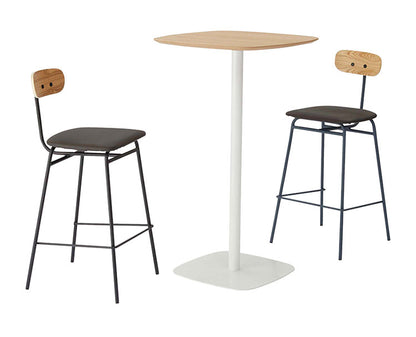 ハイテーブル テーブル おしゃれ 天然木 高さ102.5 幅60 異素材 オーク材 カフェ 高め ダイニング 全2色 ホワイト グレー 白 シンプル 新生活(代引不可)