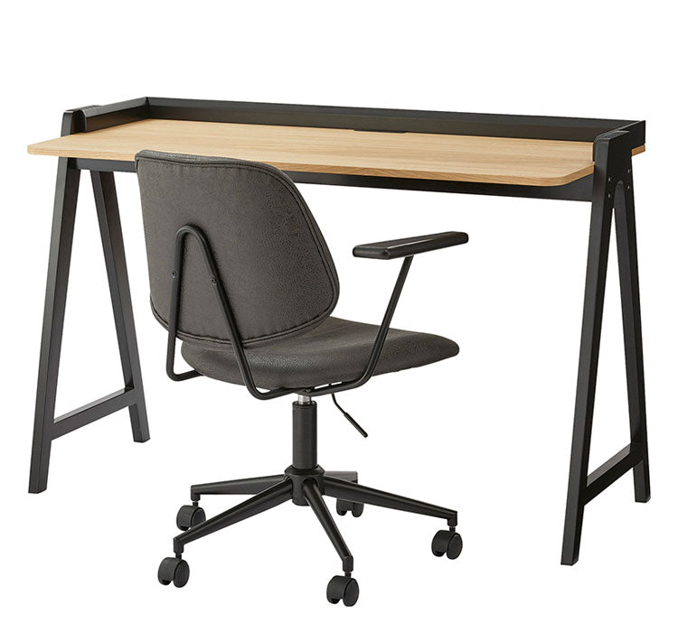 デスク パソコンデスク 幅123cm 学習机 学習デスク 勉強机 作業机 おしゃれ 北欧 木製 オーク 韓国インテリア シンプル ナチュラル 黒 ブラック 白 ホワイト 新生活(代引不可)