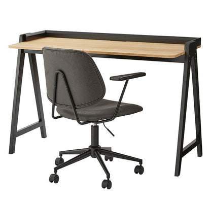 デスク パソコンデスク 幅123cm 学習机 学習デスク 勉強机 作業机 おしゃれ 北欧 木製 オーク 韓国インテリア シンプル ナチュラル 黒 ブラック 白 ホワイト 新生活(代引不可)