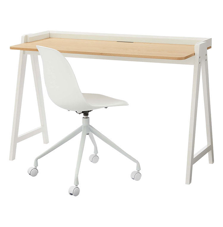 デスク パソコンデスク 幅123cm 学習机 学習デスク 勉強机 作業机 おしゃれ 北欧 木製 オーク 韓国インテリア シンプル ナチュラル 黒 ブラック 白 ホワイト 新生活(代引不可)