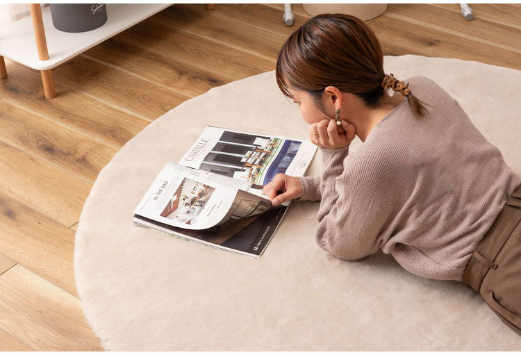 ラグ 円形 丸 直径150cm 無地 デザイン 滑り止め プリントラグ カーペット インテリア 北欧 かわいい おしゃれ シンプル rug 絨毯 オールシーズン 冬 夏 丸形 ラウンド(代引不可)