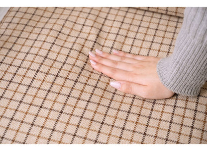 ソファ 1人掛け チェック柄 1人用 スチール パイプチェア おしゃれ 黒 ブラック 木肘 アーム付き 肘付き 肘掛け付き コンパクト レトロ 北欧 新生活(代引不可)