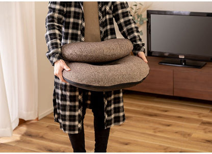 カックンリクライナー 座椅子 椅子 フロアチェア 折りたたみチェア リクライナー ドーナツ型 リクライニングチェア 1人掛け リビング 1人暮らし ベージュ ブラウン かわいい(代引不可)