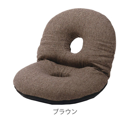 カックンリクライナー 座椅子 椅子 フロアチェア 折りたたみチェア リクライナー ドーナツ型 リクライニングチェア 1人掛け リビング 1人暮らし ベージュ ブラウン かわいい(代引不可)
