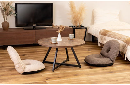 カックンリクライナー 座椅子 椅子 フロアチェア 折りたたみチェア リクライナー ドーナツ型 リクライニングチェア 1人掛け リビング 1人暮らし ベージュ ブラウン かわいい(代引不可)