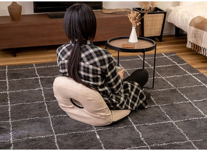 カックンリクライナー 座椅子 椅子 フロアチェア 折りたたみチェア リクライナー ドーナツ型 リクライニングチェア 1人掛け リビング 1人暮らし ベージュ ブラウン かわいい(代引不可)