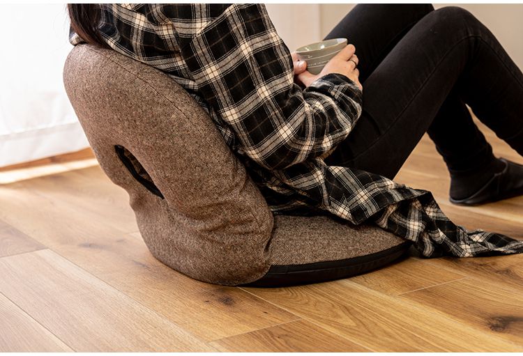 カックンリクライナー 座椅子 椅子 フロアチェア 折りたたみチェア リクライナー ドーナツ型 リクライニングチェア 1人掛け リビング 1人暮らし ベージュ ブラウン かわいい(代引不可)