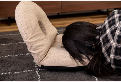 カックンリクライナー 座椅子 椅子 フロアチェア 折りたたみチェア リクライナー ドーナツ型 リクライニングチェア 1人掛け リビング 1人暮らし ベージュ ブラウン かわいい(代引不可)