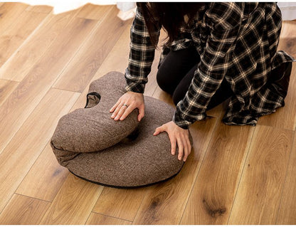 カックンリクライナー 座椅子 椅子 フロアチェア 折りたたみチェア リクライナー ドーナツ型 リクライニングチェア 1人掛け リビング 1人暮らし ベージュ ブラウン かわいい(代引不可)