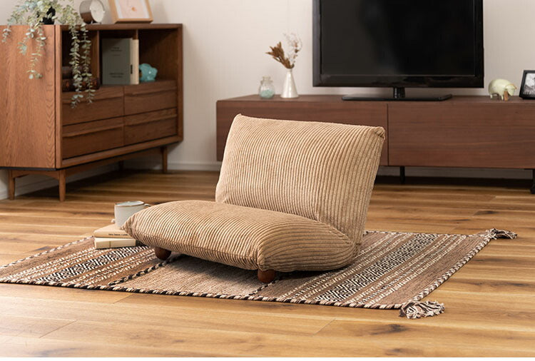 座椅子 フロアチェア おしゃれ コンパクト 小さい 小さめ 折りたたみ式 脚付き コーデュロイ シンプル ベージュ グレー(代引不可)