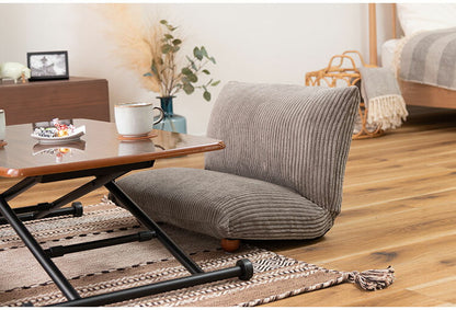 座椅子 フロアチェア おしゃれ コンパクト 小さい 小さめ 折りたたみ式 脚付き コーデュロイ シンプル ベージュ グレー(代引不可)