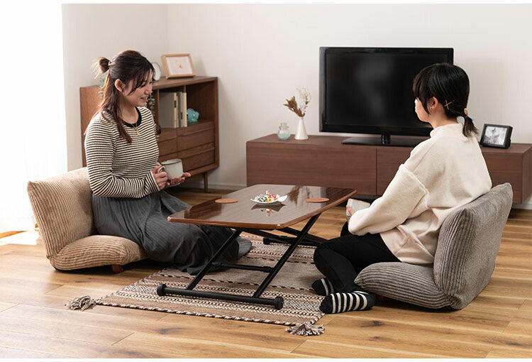 座椅子 フロアチェア おしゃれ コンパクト 小さい 小さめ 折りたたみ式 脚付き コーデュロイ シンプル ベージュ グレー(代引不可)