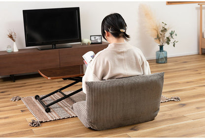 座椅子 フロアチェア おしゃれ コンパクト 小さい 小さめ 折りたたみ式 脚付き コーデュロイ シンプル ベージュ グレー(代引不可)