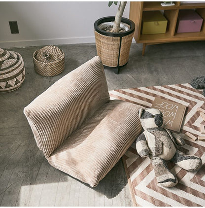 座椅子 フロアチェア おしゃれ コンパクト 小さい 小さめ 折りたたみ式 脚付き コーデュロイ シンプル ベージュ グレー(代引不可)