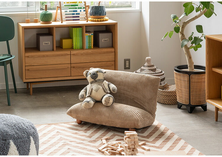 座椅子 フロアチェア おしゃれ コンパクト 小さい 小さめ 折りたたみ式 脚付き コーデュロイ シンプル ベージュ グレー(代引不可)