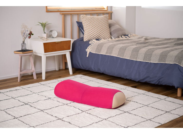 ストレッチポール ヨガポール ヨガチェア 座椅子 座いす エクササイズ おしゃれ リクライニング リラックス メッシュ ピロー まくら 枕 ピンク ブラウン ベージュ(代引不可)