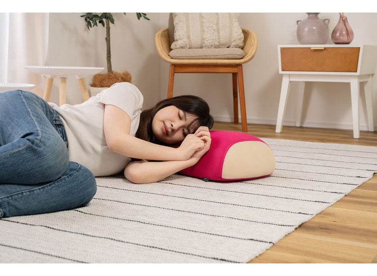 ストレッチポール ヨガポール ヨガチェア 座椅子 座いす エクササイズ おしゃれ リクライニング リラックス メッシュ ピロー まくら 枕 ピンク ブラウン ベージュ(代引不可)