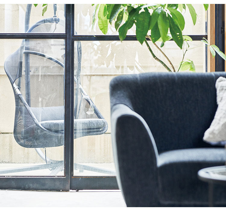 ハンギングチェア 自立式 折りたたみ式 ガーデン ベランダ チェア 椅子 イス アウトドア ルーフ付き おしゃれ 北欧 吊り下げ 日よけ リゾート おしゃれ 大きめ ゆったり メッシュ ブラック(代引不可)