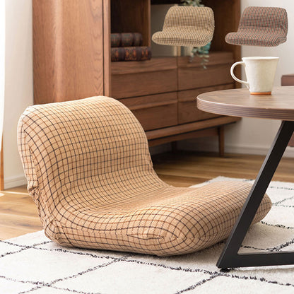 ワイドカックンリクライナー リクライナー 座椅子 フロアチェア ベージュ グレー フィット 折りたたみ コンパクト リクライニング おしゃれ かわいい チェック柄 ゆったり(代引不可)