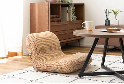 ワイドカックンリクライナー リクライナー 座椅子 フロアチェア ベージュ グレー フィット 折りたたみ コンパクト リクライニング おしゃれ かわいい チェック柄 ゆったり(代引不可)