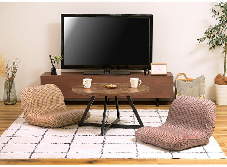 ワイドカックンリクライナー リクライナー 座椅子 フロアチェア ベージュ グレー フィット 折りたたみ コンパクト リクライニング おしゃれ かわいい チェック柄 ゆったり(代引不可)