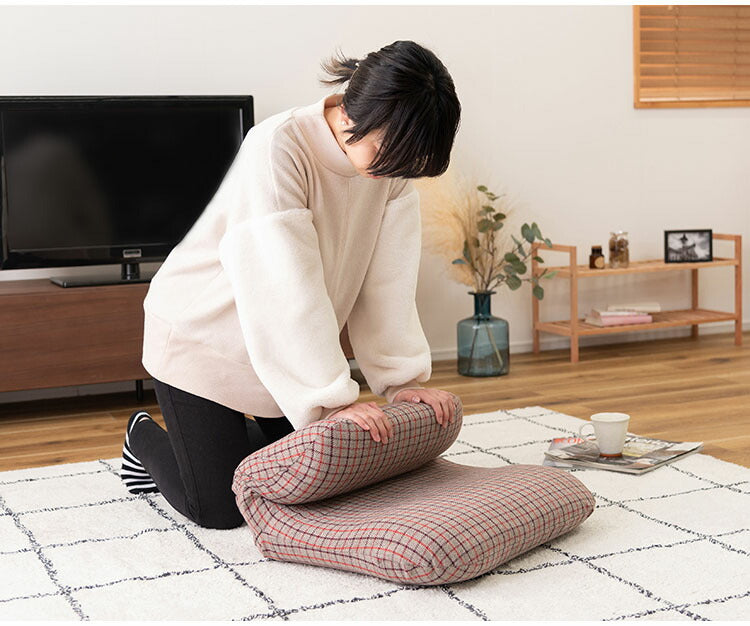 ワイドカックンリクライナー リクライナー 座椅子 フロアチェア ベージュ グレー フィット 折りたたみ コンパクト リクライニング おしゃれ かわいい チェック柄 ゆったり(代引不可)