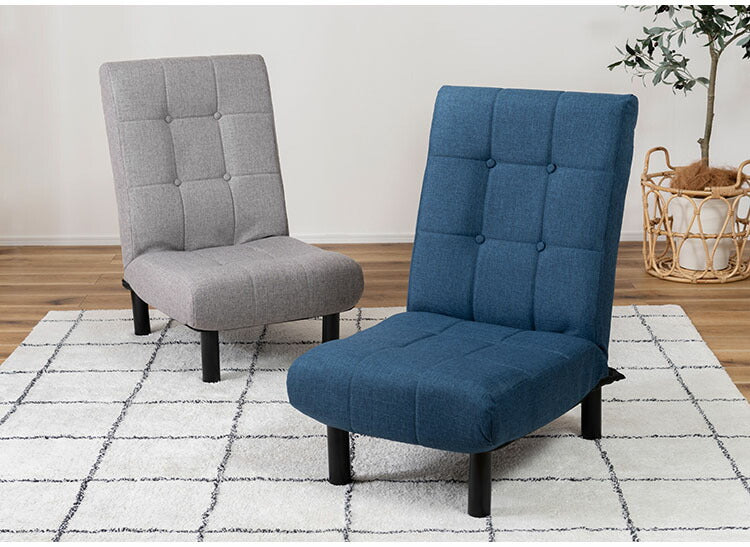 フロアチェア 座椅子 おしゃれ ポケットコイル ウレタン イス 椅子 いす リクライニング 14段階 ハイバック ロータイプ 脚 取り外し 布地 ファブリック スチール シンプル 新生活(代引不可)