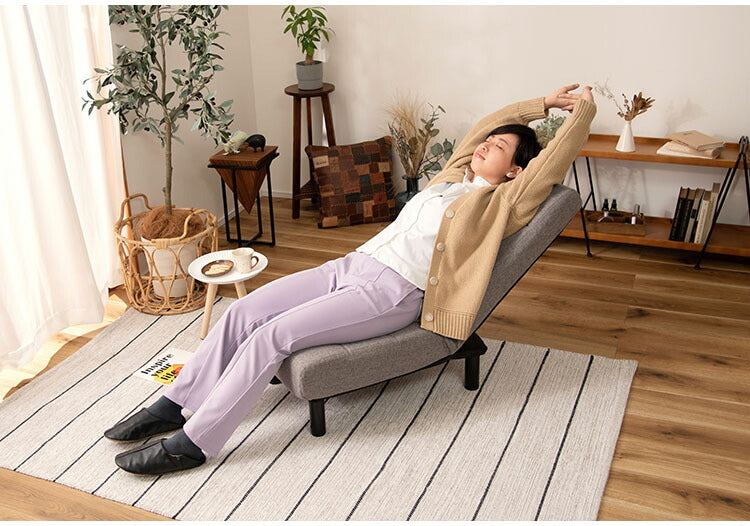 フロアチェア 座椅子 おしゃれ ポケットコイル ウレタン イス 椅子 いす リクライニング 14段階 ハイバック ロータイプ 脚 取り外し 布地 ファブリック スチール シンプル 新生活(代引不可)