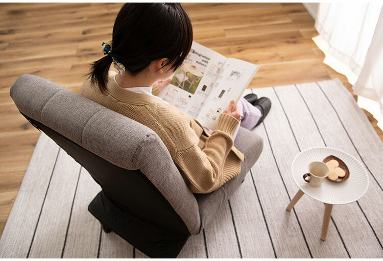 フロアチェア 座椅子 おしゃれ ポケットコイル ウレタン イス 椅子 いす リクライニング 14段階 ハイバック ロータイプ 脚 取り外し 布地 ファブリック スチール シンプル 新生活(代引不可)