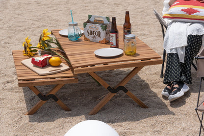 マシュー ロールトップテーブル 折りたたみテーブル ダイニングテーブル テーブル センターテーブル 木製 天然木 机 おしゃれ アウトドア 幅110cm キャンプ BBQ レジャー ベランダ 庭 ガーデン(代引不可)