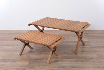 マシュー ロールトップテーブル 折りたたみテーブル ダイニングテーブル テーブル センターテーブル 木製 天然木 机 おしゃれ アウトドア 幅110cm キャンプ BBQ レジャー ベランダ 庭 ガーデン(代引不可)