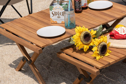 マシュー ロールトップテーブル 折りたたみテーブル ダイニングテーブル テーブル センターテーブル 木製 天然木 机 おしゃれ アウトドア 幅110cm キャンプ BBQ レジャー ベランダ 庭 ガーデン(代引不可)