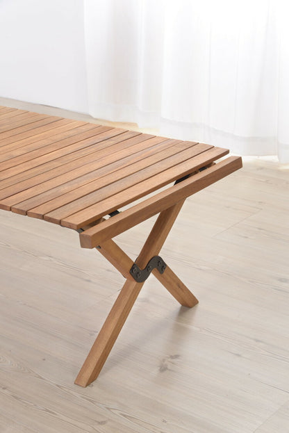 マシュー ロールトップテーブル 折りたたみテーブル ダイニングテーブル テーブル センターテーブル 木製 天然木 机 おしゃれ アウトドア 幅110cm キャンプ BBQ レジャー ベランダ 庭 ガーデン(代引不可)