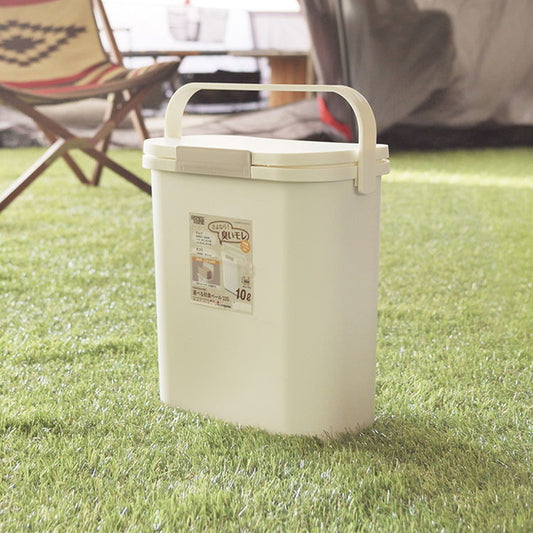 ゴミ箱 おしゃれ 10リットル フタ付き ダストボックス 運べる 持ち運び アウトドア おむつ サニタリー 車内 におい漏れ防止 におい パッキン シンプル ホワイト(代引不可)