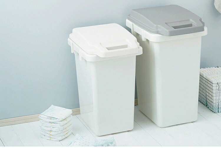 ゴミ箱 ダストボックス 抗菌ペール 抗菌 防臭 防汚加工 パッキン付き キッチン 連結可能 ロック付き シンプル 菌に強い 33L 分別 ホワイト グレー(代引不可)