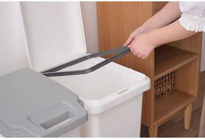 ゴミ箱 ダストボックス 抗菌ペール 抗菌 防臭 防汚加工 パッキン付き キッチン 連結可能 ロック付き シンプル 菌に強い 33L 分別 ホワイト グレー(代引不可)