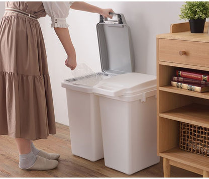 ゴミ箱 ダストボックス 抗菌ペール 抗菌 防臭 防汚加工 パッキン付き キッチン 連結可能 ロック付き シンプル 菌に強い 45L 分別 ホワイト グレー(代引不可)