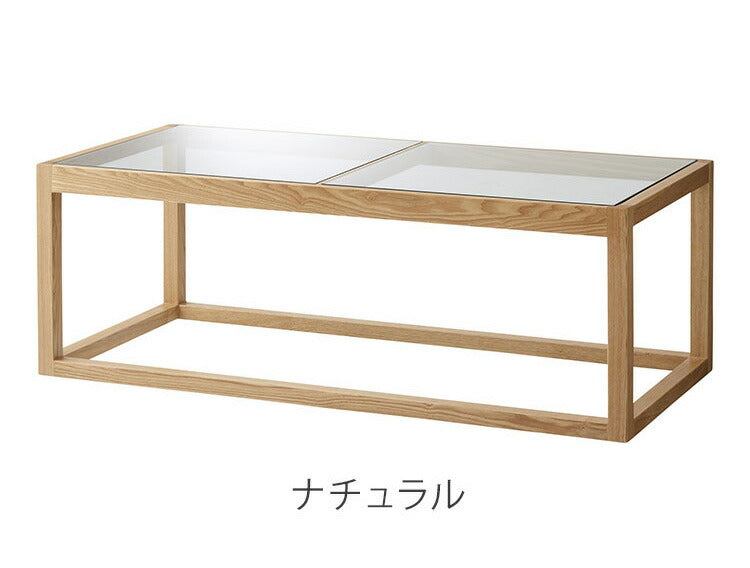 リビングテーブル ガラステーブル センターテーブル ローテーブル テーブル 天然木 幅110cm ナチュラル ブラック おしゃれ 北欧 モダン シンプル 強化ガラス(代引不可)