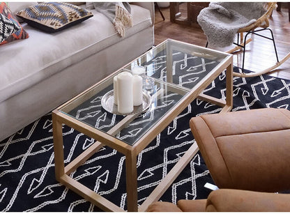 リビングテーブル ガラステーブル センターテーブル ローテーブル テーブル 天然木 幅110cm ナチュラル ブラック おしゃれ 北欧 モダン シンプル 強化ガラス(代引不可)