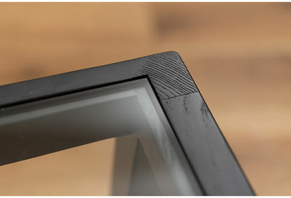 リビングテーブル ガラステーブル センターテーブル ローテーブル テーブル 天然木 幅110cm ナチュラル ブラック おしゃれ 北欧 モダン シンプル 強化ガラス(代引不可)