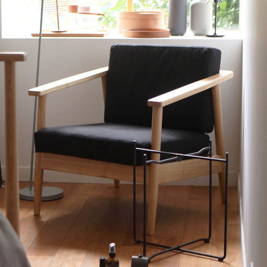 ラウンジソファ ソファー パーソナルチェア 約幅69.5cm 1人掛け ブラック 肘付き ラウンジソファー 完成品 リビング ダイニング(代引不可)