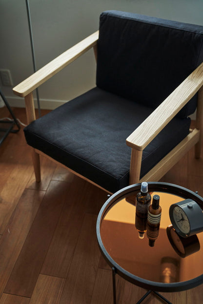 ラウンジソファ ソファー パーソナルチェア 約幅69.5cm 1人掛け ブラック 肘付き ラウンジソファー 完成品 リビング ダイニング(代引不可)