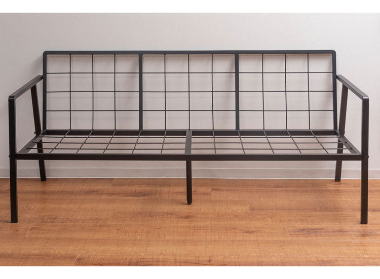 3人掛け ソファ 幅168cm コーデュロイ おしゃれ 北欧 スチール 黒 ブラック 肘置き 肘あり アーム付き インダストリアル モダン シンプル グリーン ベージュ グレー 新生活(代引不可)