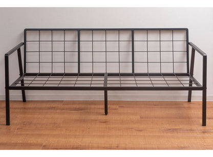 3人掛け ソファ 幅168cm コーデュロイ おしゃれ 北欧 スチール 黒 ブラック 肘置き 肘あり アーム付き インダストリアル モダン シンプル グリーン ベージュ グレー 新生活(代引不可)