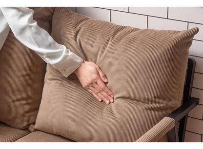 3人掛け ソファ 幅168cm コーデュロイ おしゃれ 北欧 スチール 黒 ブラック 肘置き 肘あり アーム付き インダストリアル モダン シンプル グリーン ベージュ グレー 新生活(代引不可)