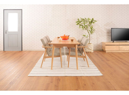 ダイニングチェア 1人掛け 天然木 ファブリック 食卓 肘あり アームレスト付き 背もたれ チェアー 椅子 イス おしゃれ 肘掛け付き アーム付き 固定脚 北欧 ナチュラル ベージュ(代引不可)