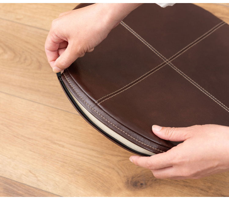 シートクッション シートクッション クッション 椅子用クッション 座面クッション ボンデッドレザー レザークッション ヴィンテージ おしゃれ インテリア 新生活 省スペース コンパクト(代引不可)